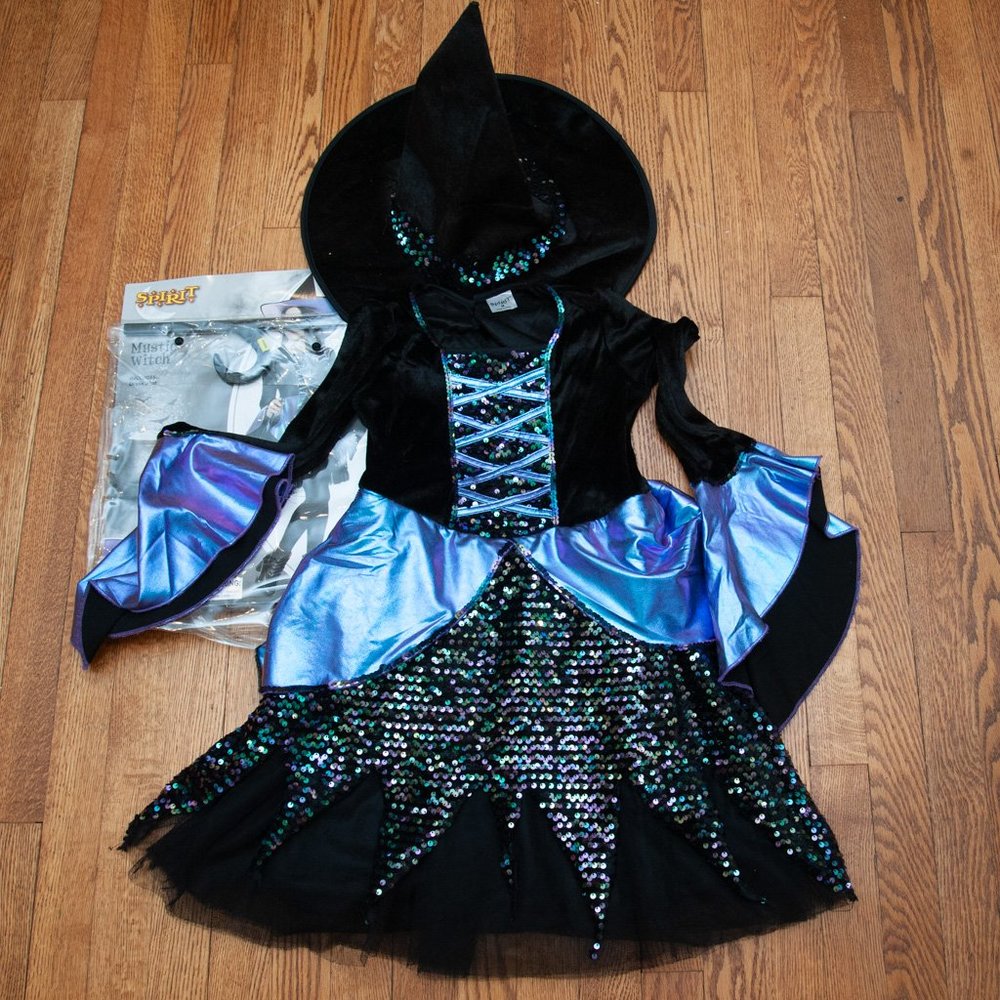 Spirit Black and Blue Sequin Witch Costume